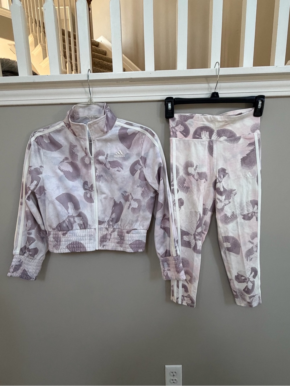 Kids adidas Lavender Floral Matching Set